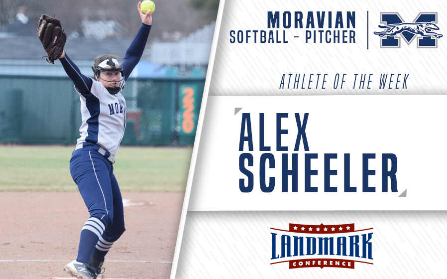 Alex Scheeler honored as Landmark Conference Softball Pitcher of the Week.