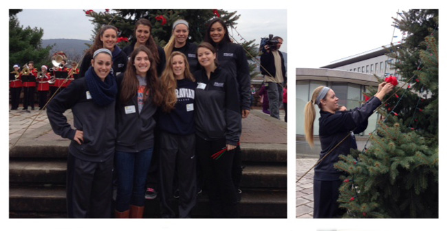 Women's Basketball Participates in Cops n Kids Mayor’s Tree Decorating