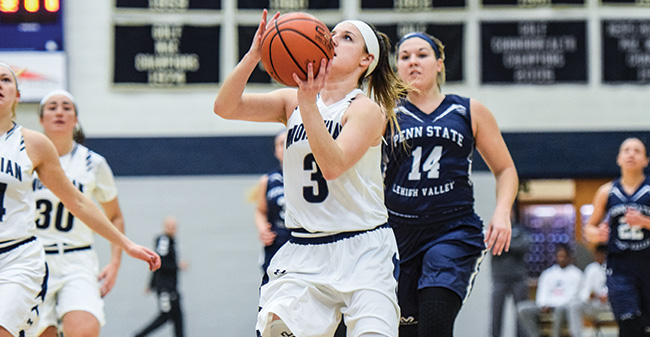 All Five Starters Net Double Figures in Greyhounds' Win over Penn State Lehigh Valley