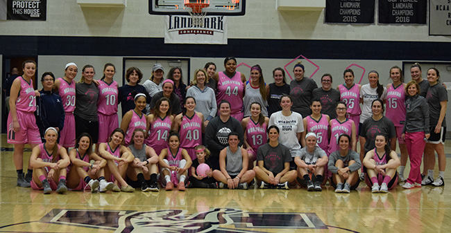 The women's basketball team and the program's alumni back for the annual Alumni Game.