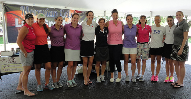 Moravian alumni attend women's basketball golf outing.