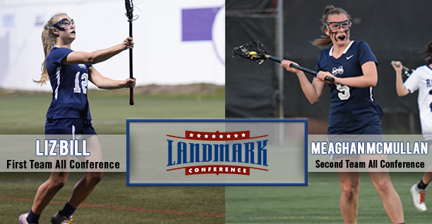 Liz Bill '20 and Meaghan McMullan '21 named to the 2018 Landmark Women's Lacrosse All-Conference First Team.