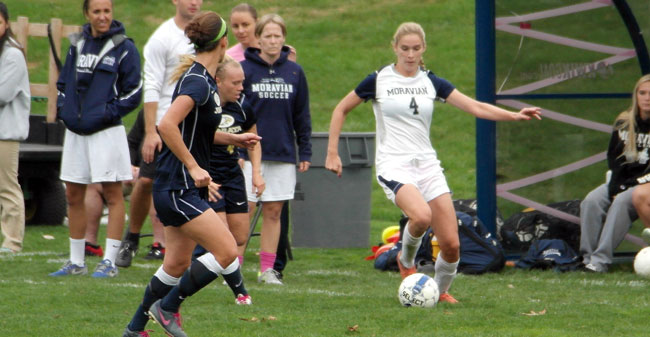 Senior forward Caroline Clark scored her second goal of the season to give Moravian a 2-0 lead in the 83rd minute.