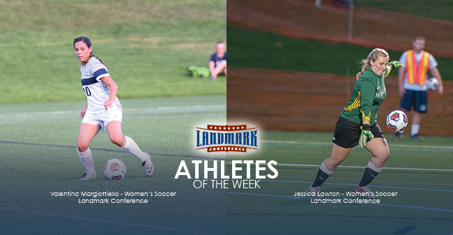 Margiottiello & Lawton Honored as Landmark Conference Women's Soccer Athletes of the Week