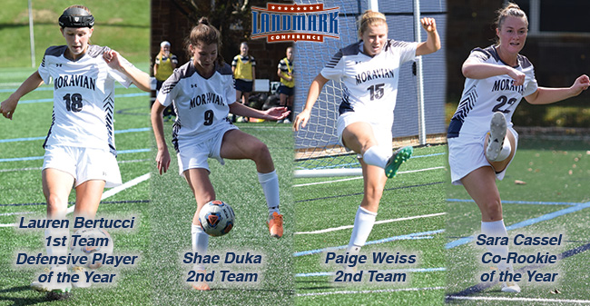 Lauren Bertucci '18 named to Landmark All-Conference First Team and Defensive Player of the Year, Shae Duka '19 and Paige Weiss '20 selected to All-Conference Second Team and Sara Cassel '21 honored as Co-Rookie of the Year by the Landmark Conference.