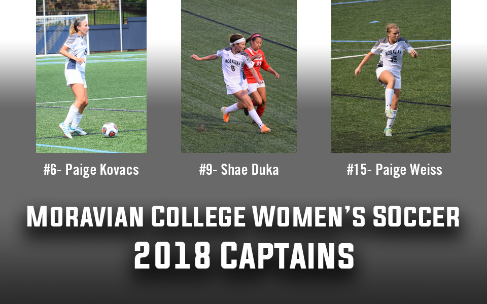 Paige Kovacs '19, Shae Duka '19 and Paige Weiss '20 named 2018 women's soccer team captains.