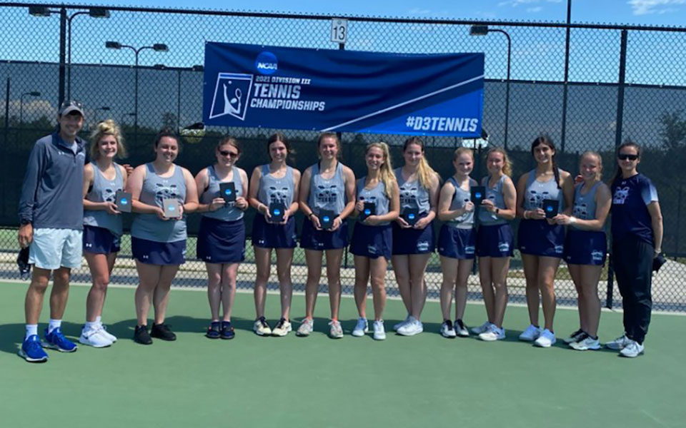 The Greyhounds receive their NCAA Tournament participant awards after falling to No. 2 Wesleyan (Conn.) University in the Second Round of the 2021 NCAA DIII Regional in Rome, Georgia.
