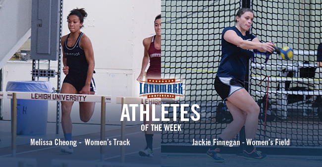 Cheong & Finnegan Named Landmark Conference Women's Track & Field Athletes of the Week