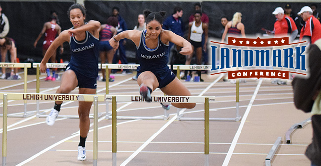 Melissa Cheong '18 and Amari Schooler '19 competed in the 60-meter hurdles at the Lehigh University Opener in December 2016.