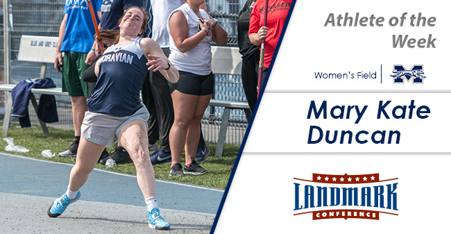 Mary Kate Duncan '18 honored as Landmark Conference Women's Field Athlete of the Week.