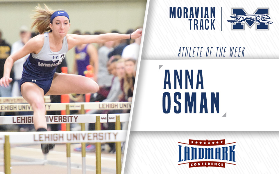 Anna Osman named Landmark Conference Women's Track Athlete of the Week.