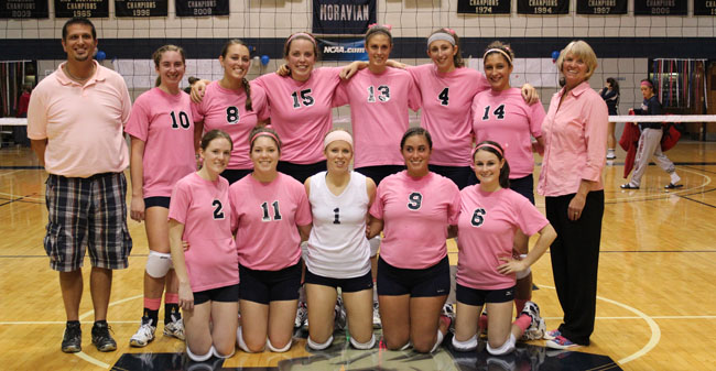 Greyhounds Win "Dig Pink" Game Over DeSales