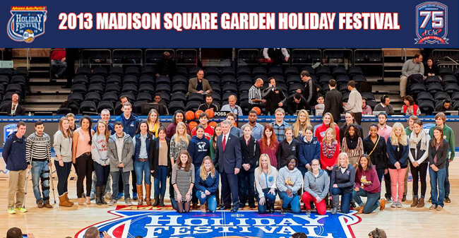 Taylor Kornmann (back row, sixth from the right) was honored at the ECAC Holiday Festival at Madison Square Garden on Dec. 7 in New York City. She won Corvias ECAC South Women's Volleyball Player of the Week honors on Nov. 6 of this season.