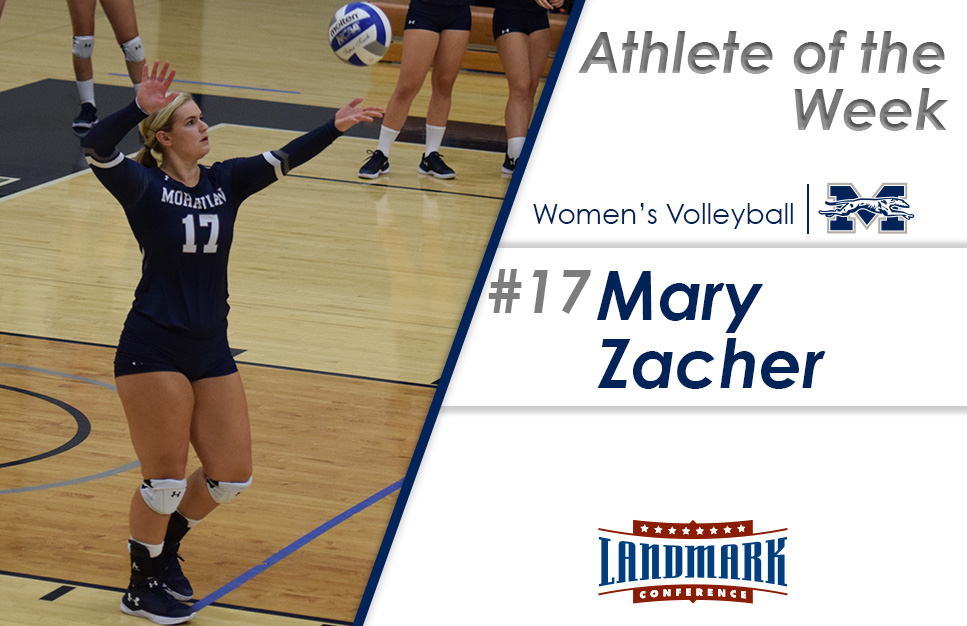 Mary Zacher '18 honored as Landmark Conference Women's Volleyball Athlete of the Week.