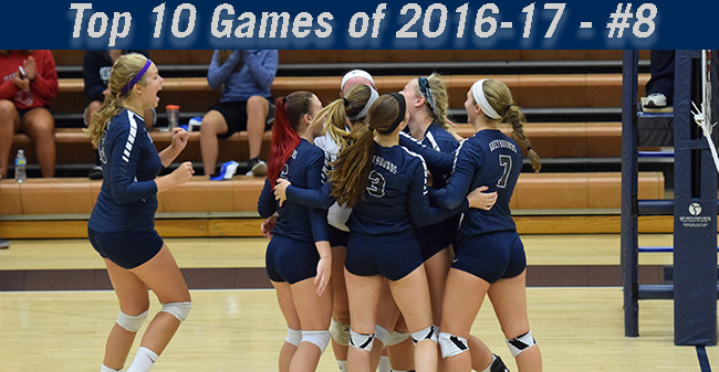 Top 10 Games of 2016-17 - #8 Women's Volleyball Rallies Past Medaille on Opening Night