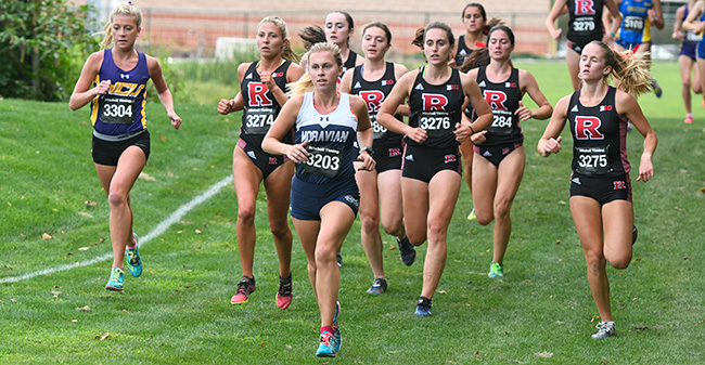 Katie Mayer '20 lead a pack in the season opening Lehigh University Invitational.