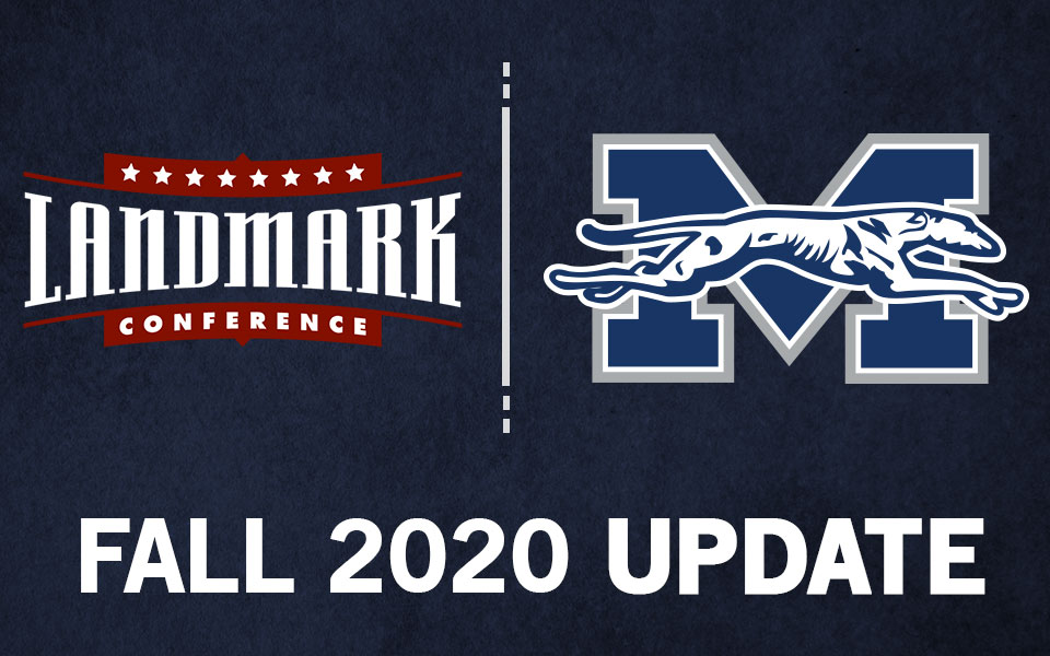 Landmark Conference and Moravian athletic logos for the 2020 Fall Sports Update.