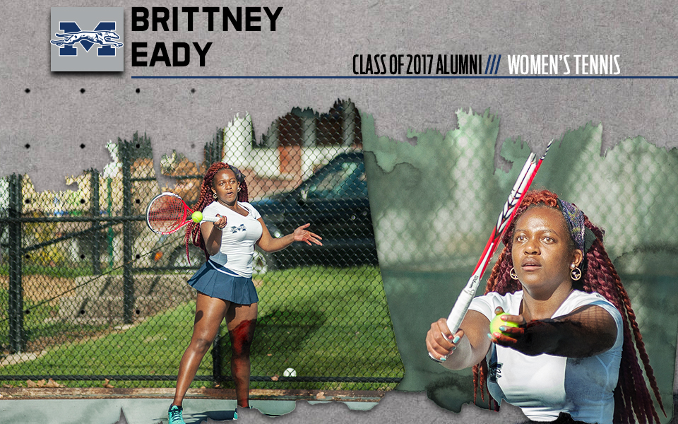 brittney eady playing tennis on hoffman courts.