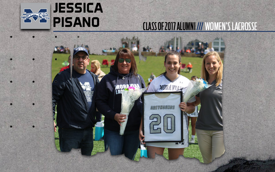 Jessica pisano and her family on senior day.