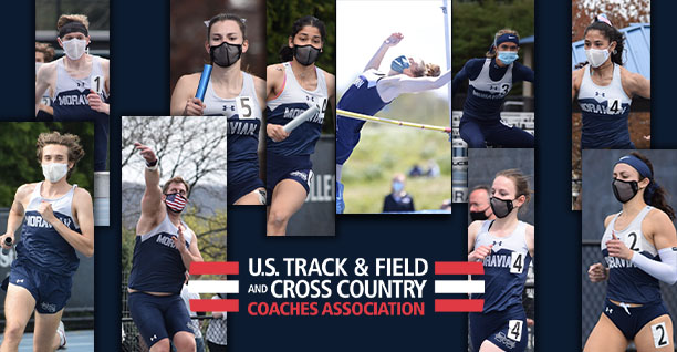 Individual pictures of moravian's 10 USTFCCCA All-Mideast Region honorees.