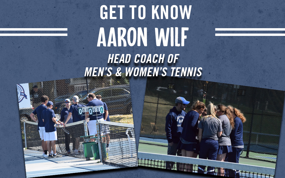 Director of Tennis Aaron Wilf with both the men's and women's tennis teams for his Get to Know profile.