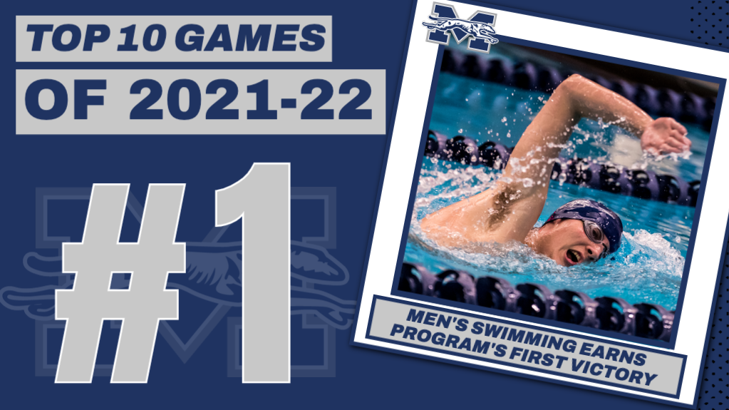 Men's swimming earns the first victory in program history.