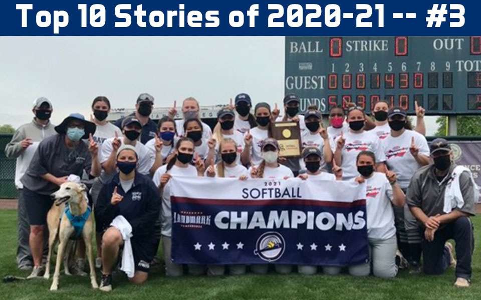 2021 moravian softball after winning landmark conference title at blue and grey field