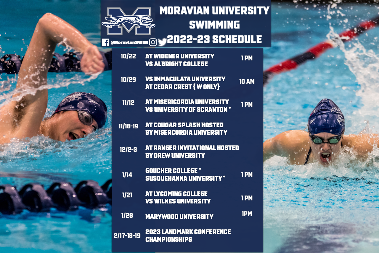 2022-23 moravian swimming schedule