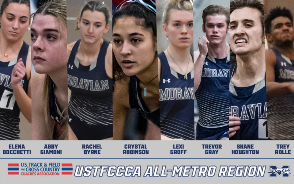 Action pictures of Moravian's All-Region honorees