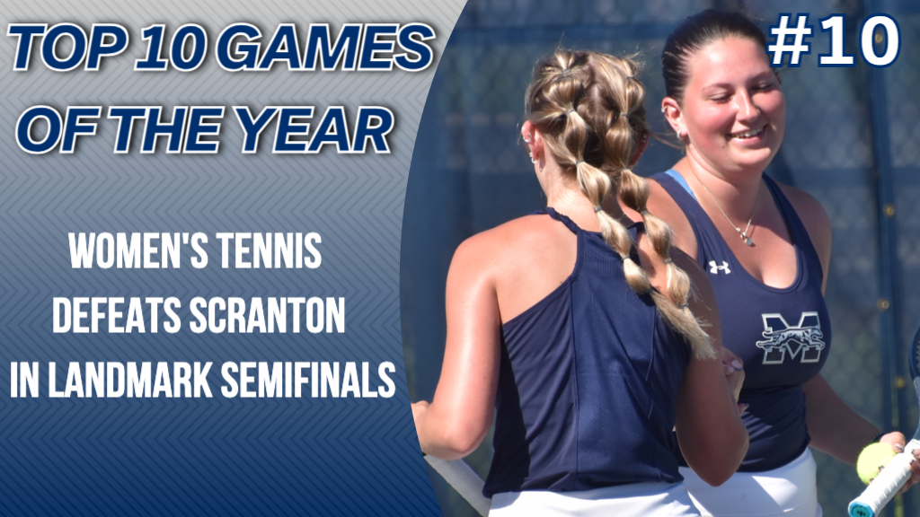 Women's tennis players celebrate a point for Top 10 Games of the Year graphic