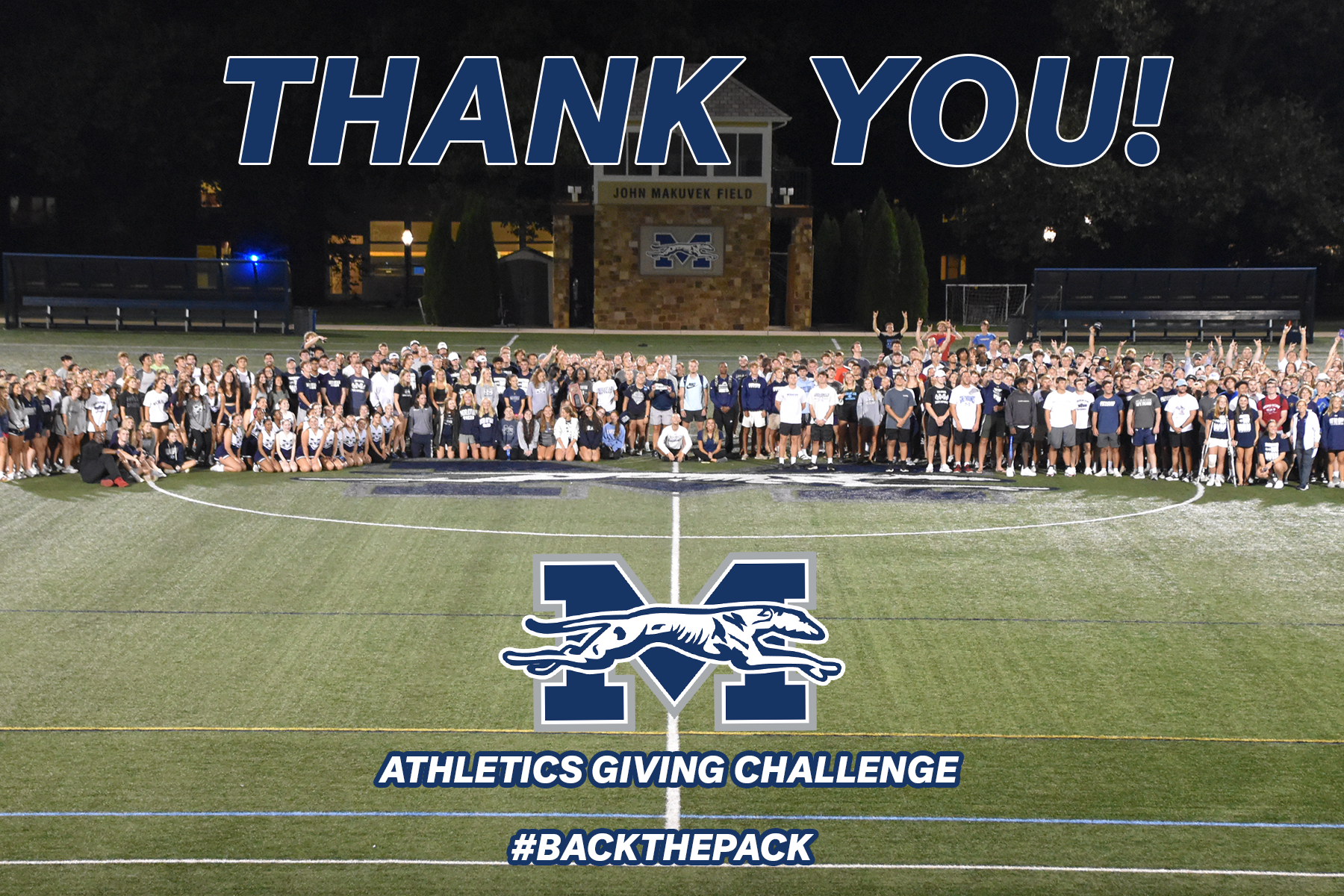SAAC Kickoff group shot for Athletics Giving Challenge Thank You
