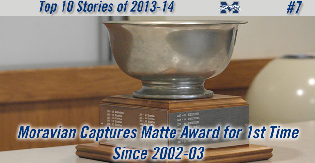 2013-14 Top Stories - #7 - Moravian wins Matte Award