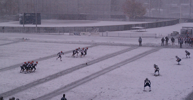 Gettysburg Holds Off Greyhounds 22-14, In the Snow