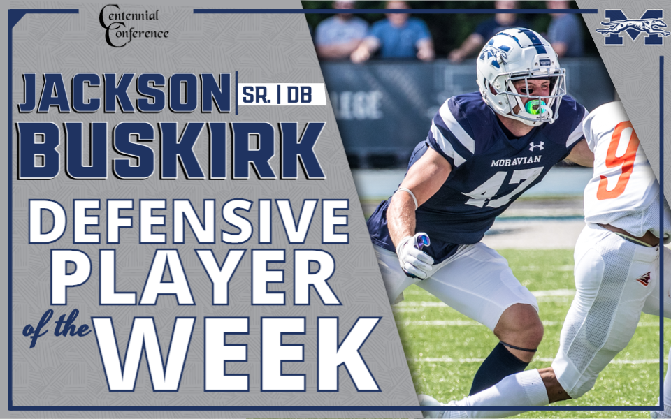 Jackson Buskirk named Centennial Conference Defensive Player of the Week.