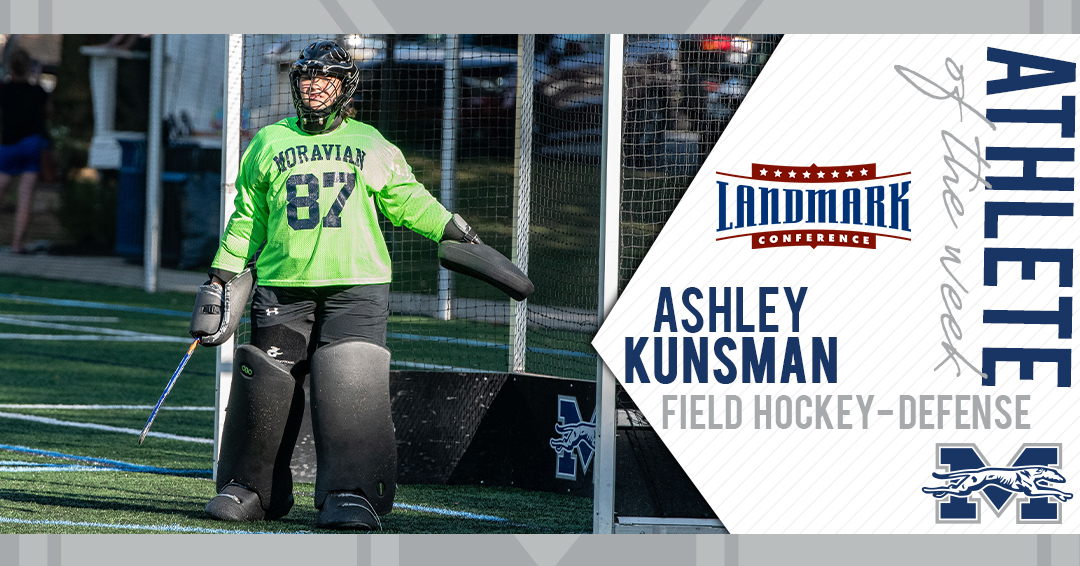 Ashley Kunsman selected as Landmark Conference Field Hockey Defensive Athlete of the Week.