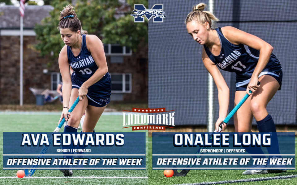 Ava Edwards and Onalee Long in action on John Makuvek Field for Landmark Conference Weekly Honors.