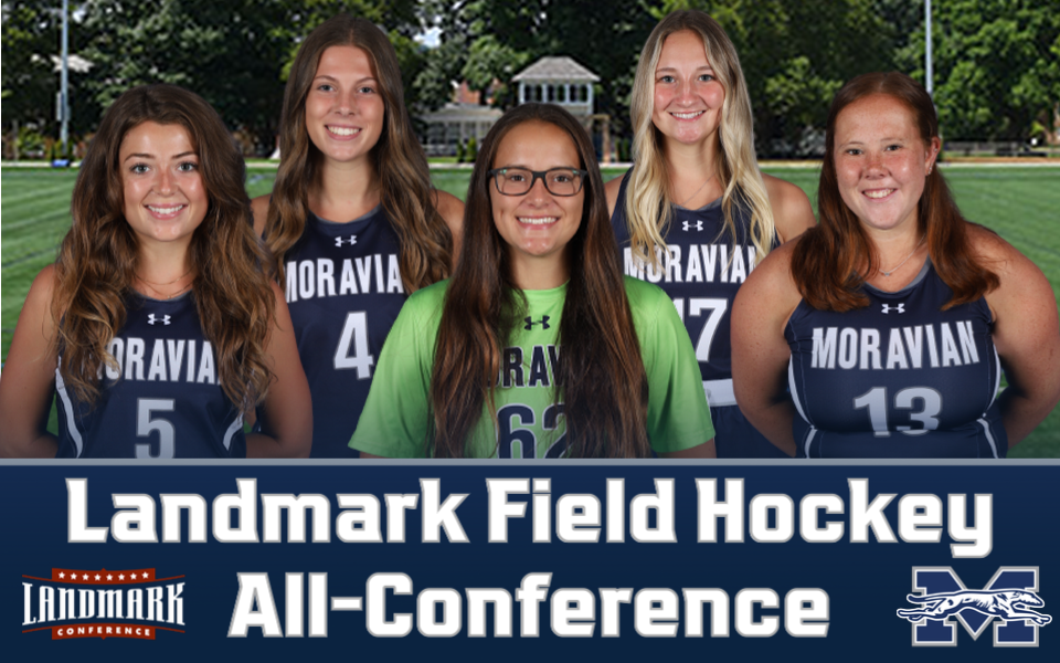 Head shots of Emily Wells, Sydney Anderson, Brooke Wilkinson, Onalee Long and Elise Keeney for Landmark All-Conference Team