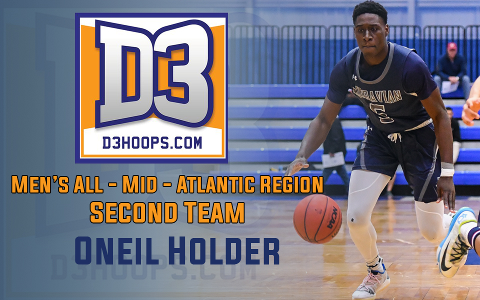 Oneil Holder selected to D3hoops.com All-Middle Atlantic Region Second Team.