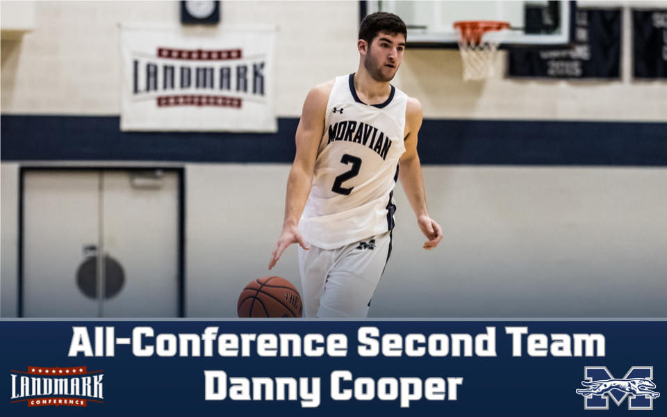 Danny Cooper in action in Johnston Hall for Landmark All-Conference graphic.