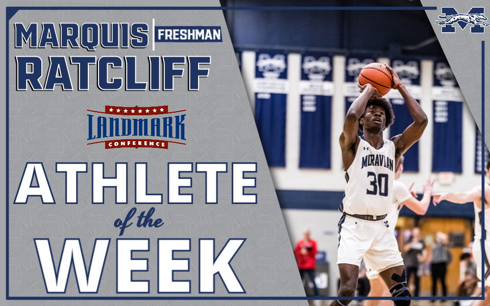 Marquis Ratcliff action for Landmark Athlete of the Week award