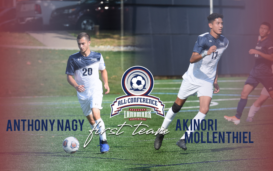 Anthony Nagy and Akinori Mollenthiel named to Landmark All-Conference Men's Soccer First Team
