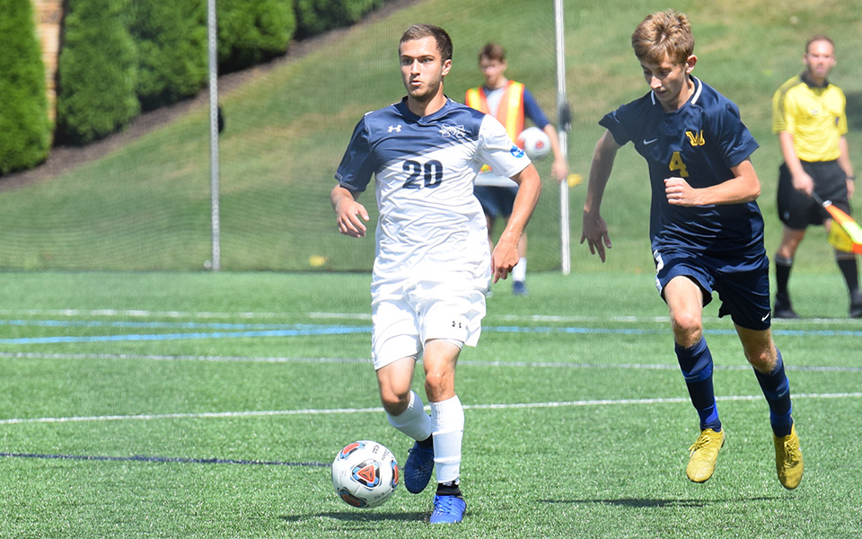 Anthony Nagy comes towards the goal in the first half versus Wilkes University on John Makuvek Field.