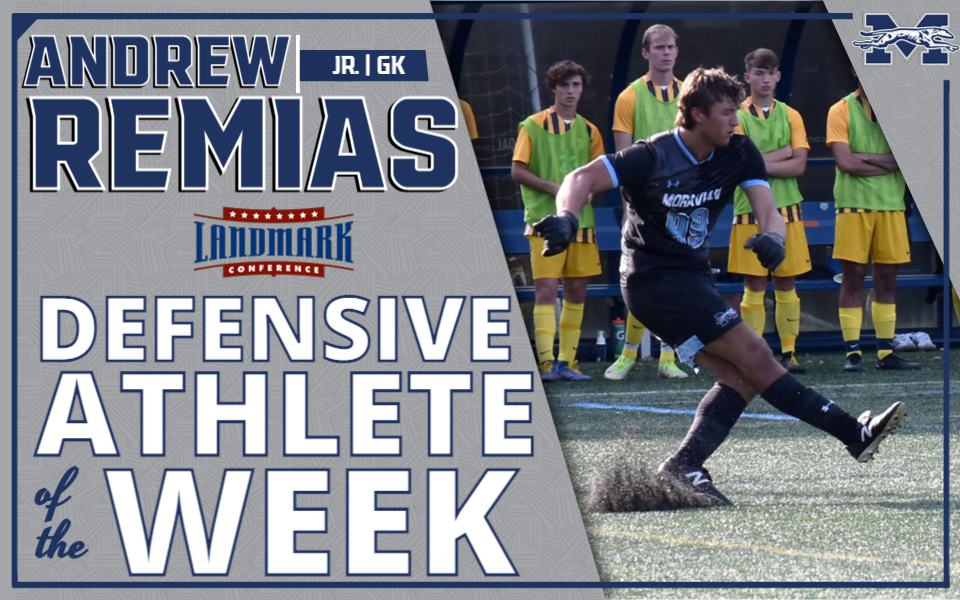 Junior goalie Andrew Remias hasbeen honored as the Landmark Conference Men?s Soccer Defensive Athlete of the Week.