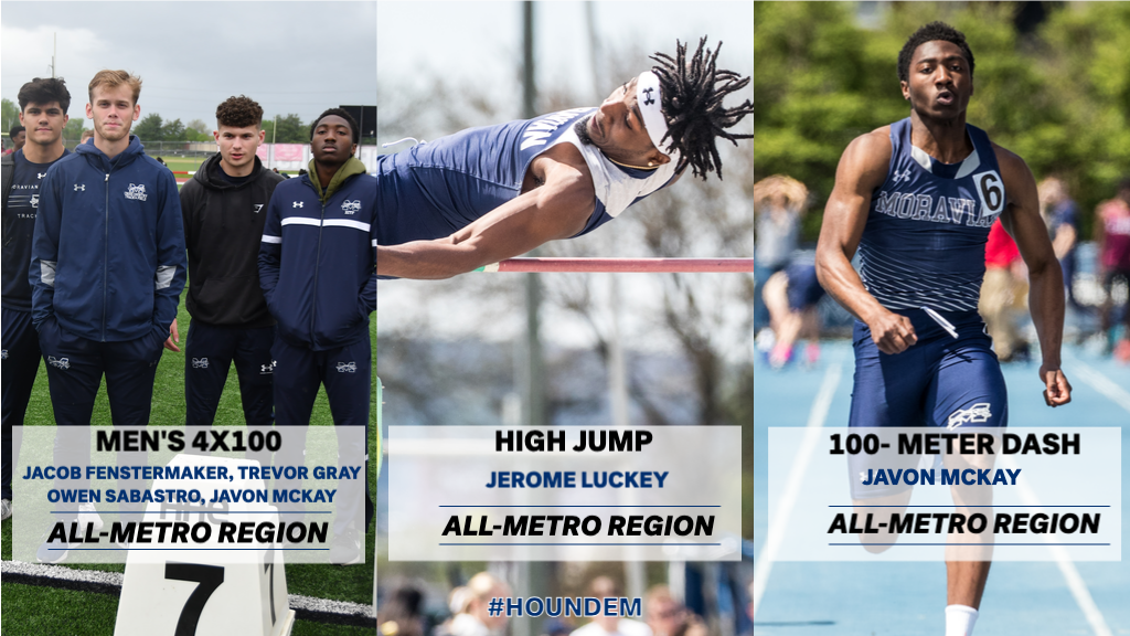 Action pictures of All-Region for men's track & field.