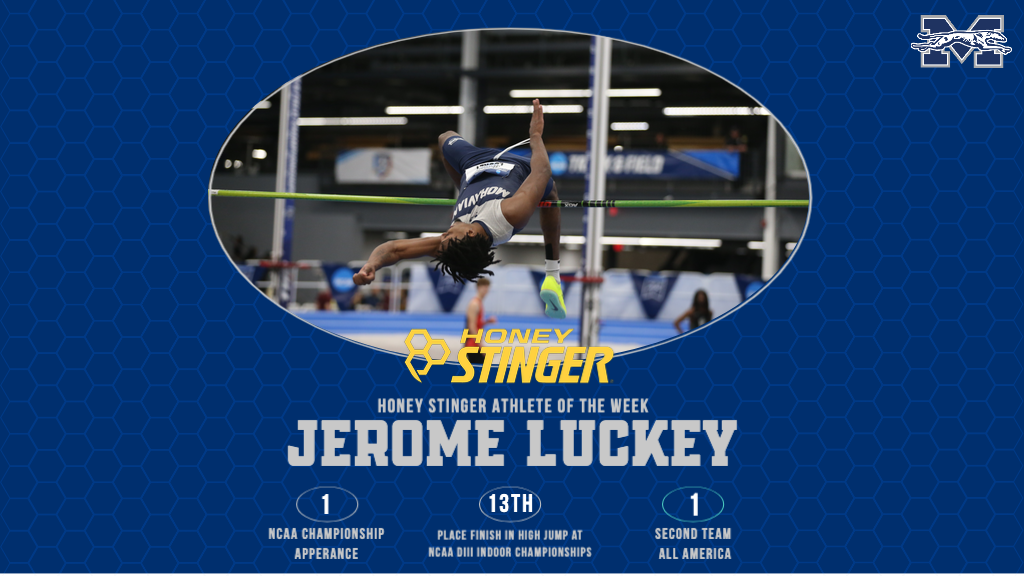 Jerome Luckey in high jump for Honey Stinger graphic. Photo by d3photography.com