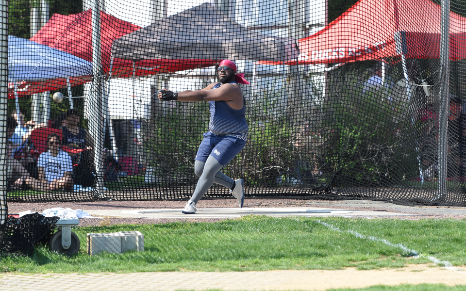 Graduate student Tim King participates in the hammer throw at the Coach Pollard Invitational during the 2023 season.