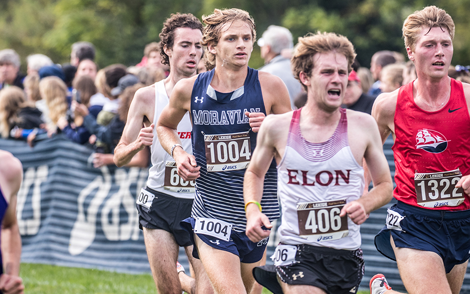 Sophomore Owen Nahf comes towards the finish line at the Paul Short Run hosted by Lehigh University earlier this season. Photo by Cosmic Fox Media / Matthew Levine '11