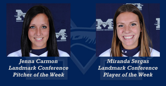 Carmon & Sergas Named Landmark Conference Softball Pitcher & Player of the Week