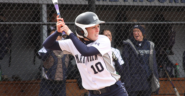 Softball Splits at Ramapo as Ernst Sets NCAA Mark in Hit by Pitch