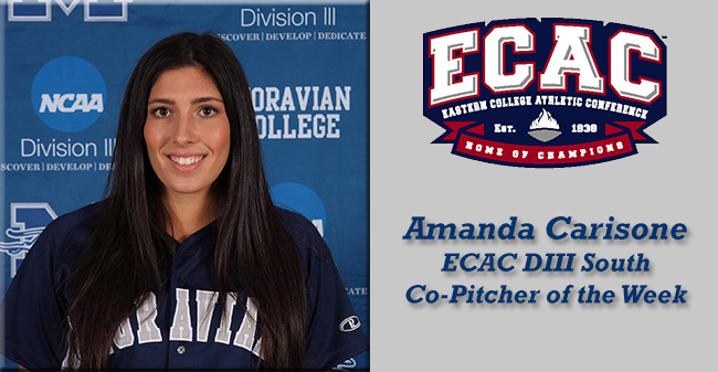 Carisone Named ECAC DIII South Co-Pitcher of the Week
